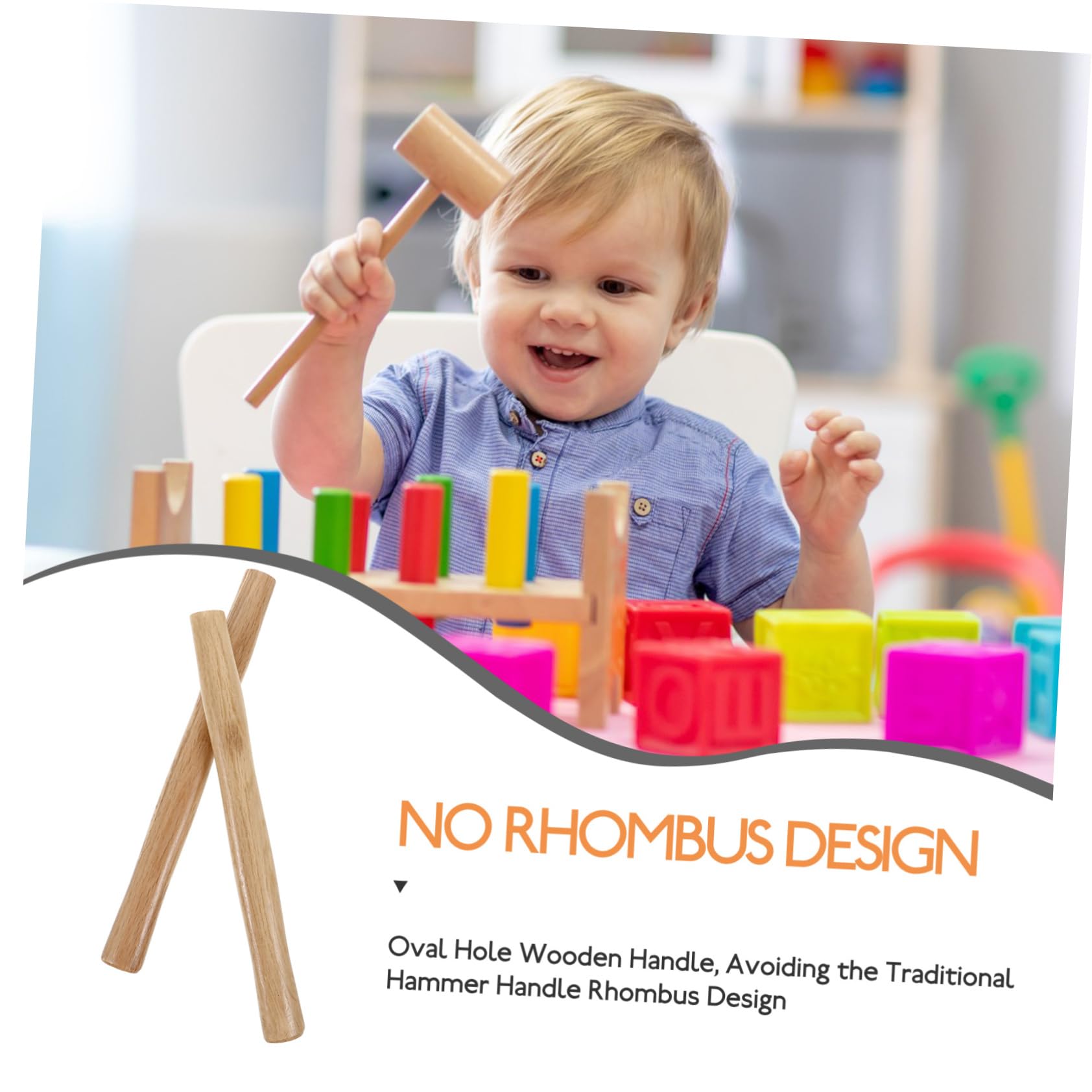 BESPORTBLE 2pcs Octagonal Hammer Wooden Handle Hammer Handle Replacement Pitchfork Handle Hammer Handle Wedge Hammer Replace Handle Hickory Axe Handle Fitting for Hammer Wooden Handles Beige