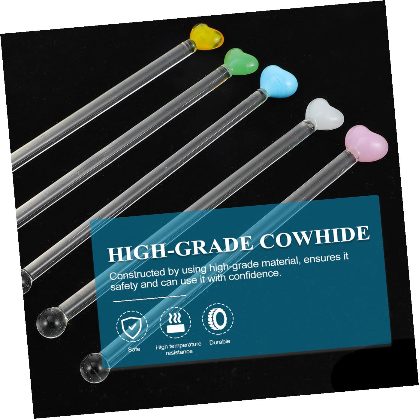 5pcs Heart-shaped Stirring Sticks Handle Drink Mixers for Juice Cocktails for Home Bars and Parties