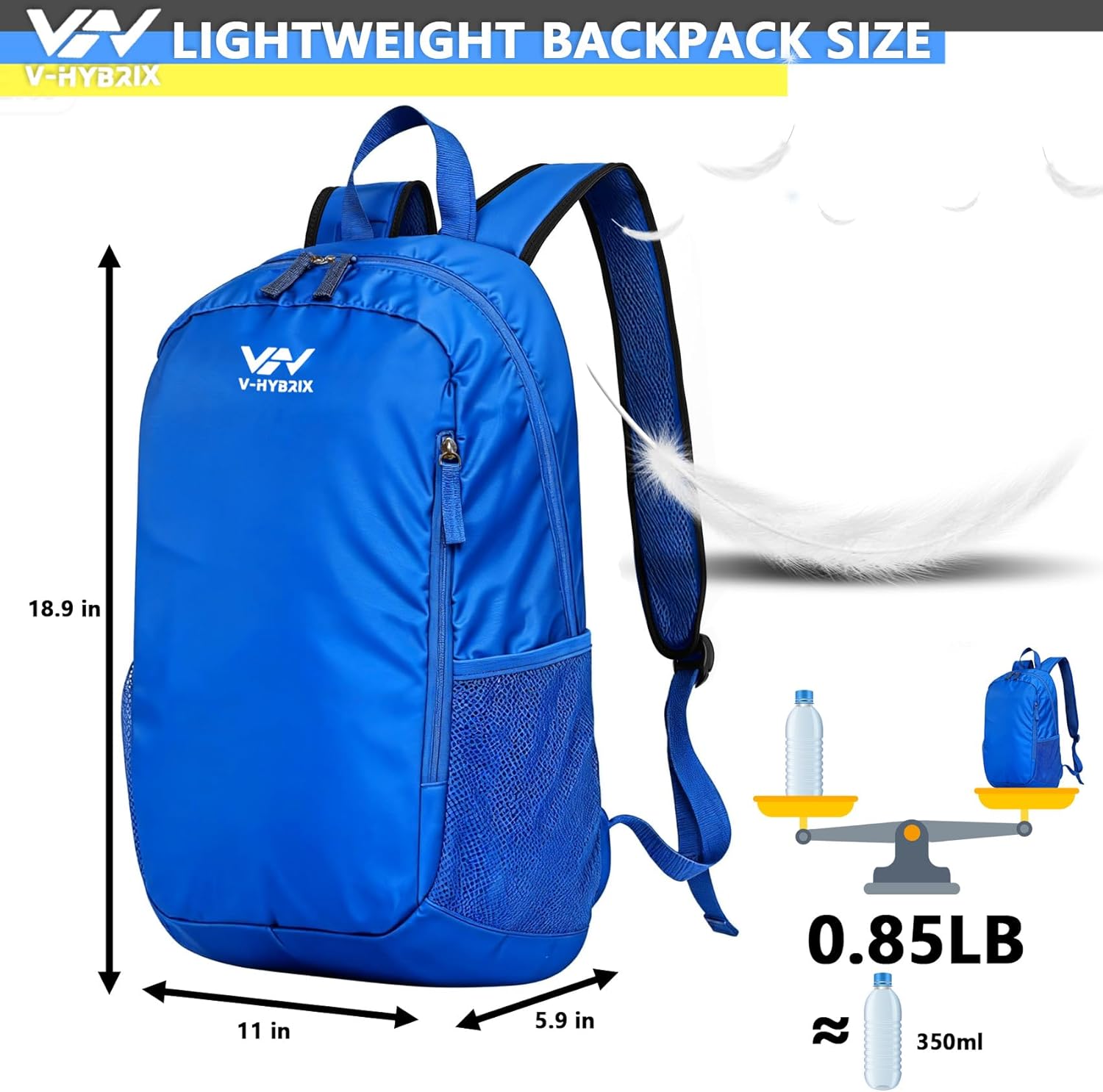 30L Commuter Backpack, Lightweight Laptop Camping Casual Daypacks, Waterproof Gym Travel School Bag Basic Backpack for Men Women-Blue