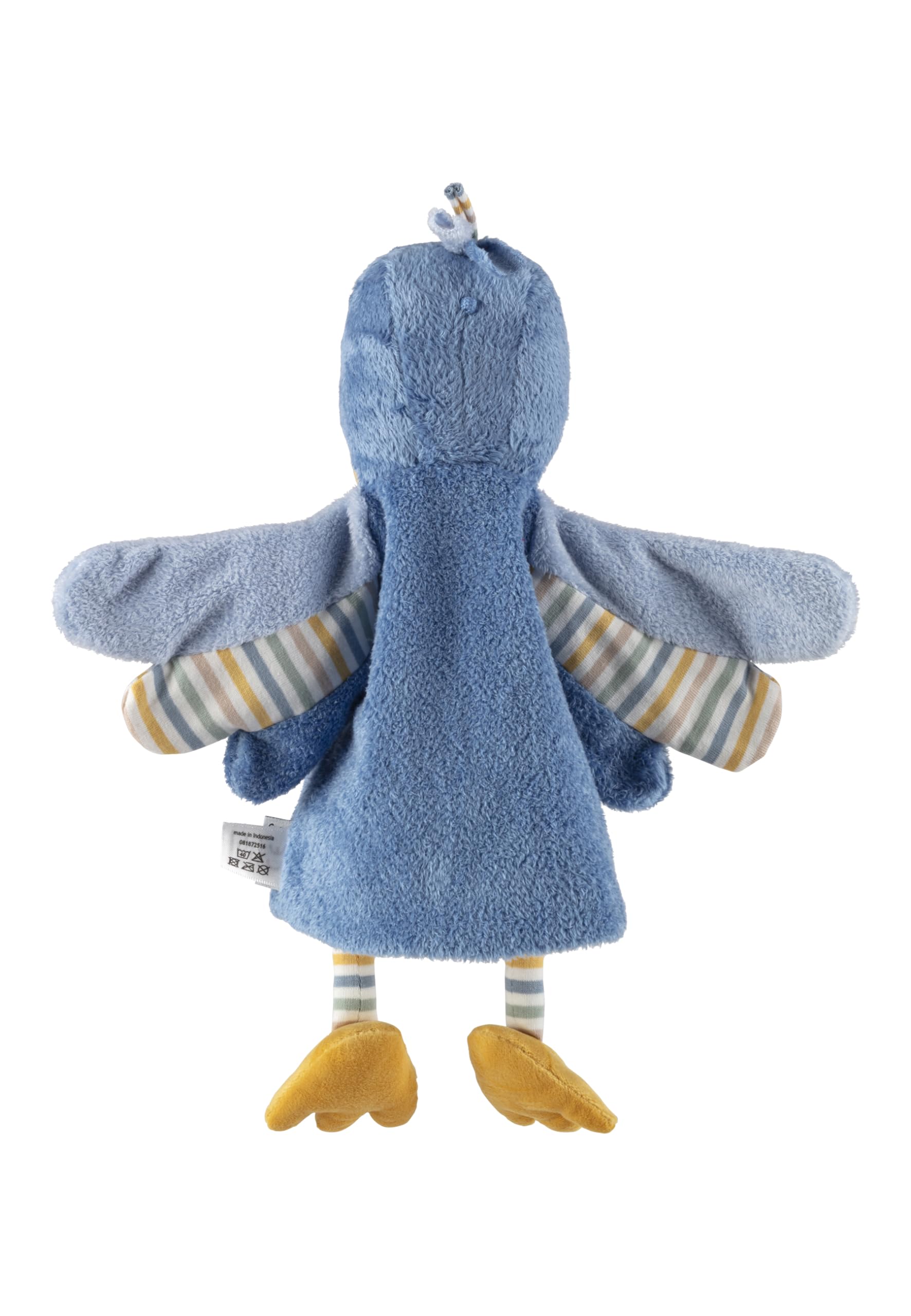 Marionnette à Main Oiseau Bleu – Poupée Douce En Polaire Pour Théâtre, Câlins Et Développement Du Langage