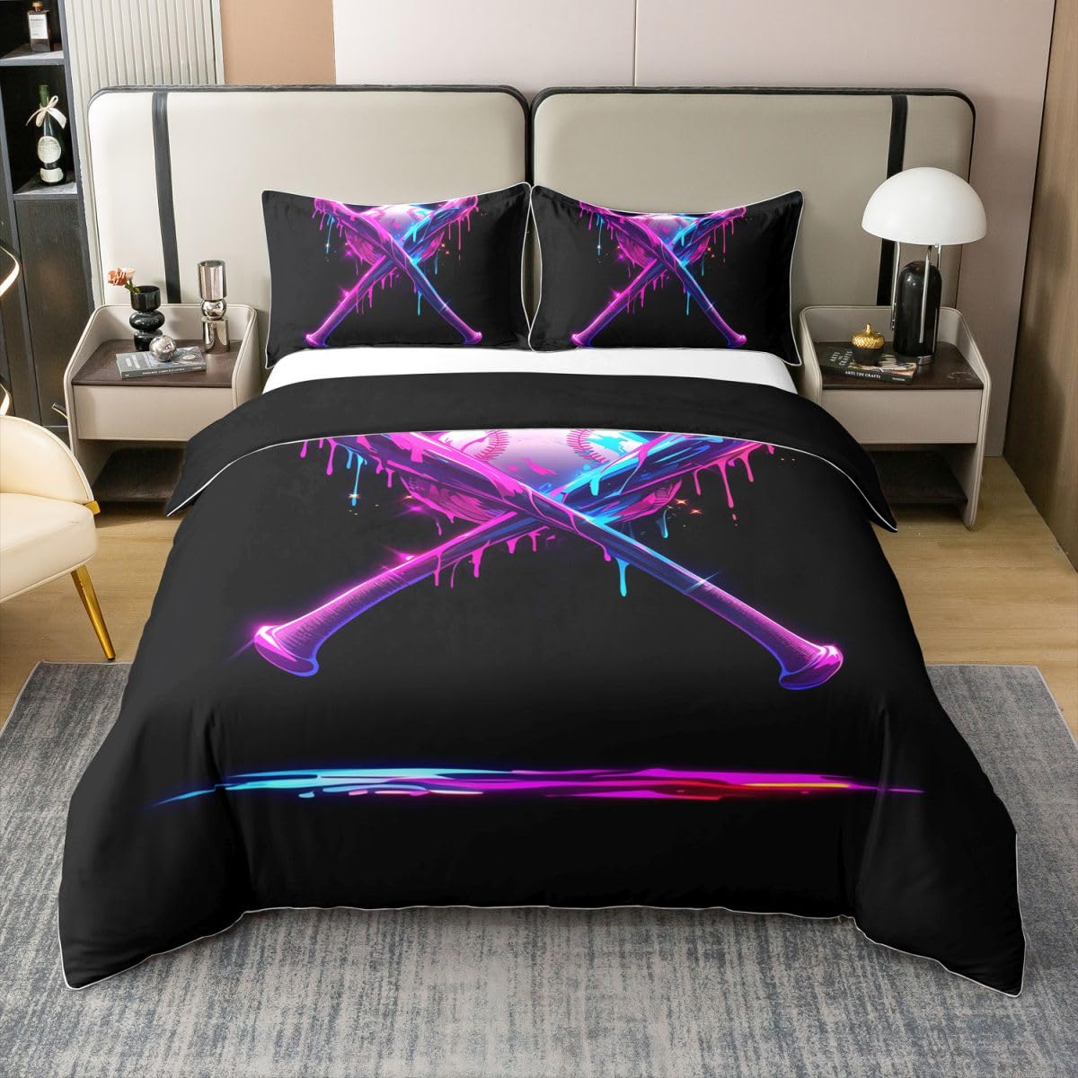 Homewish Neon Eiscreme Tropfen Baumwollbettwäsche 200x200