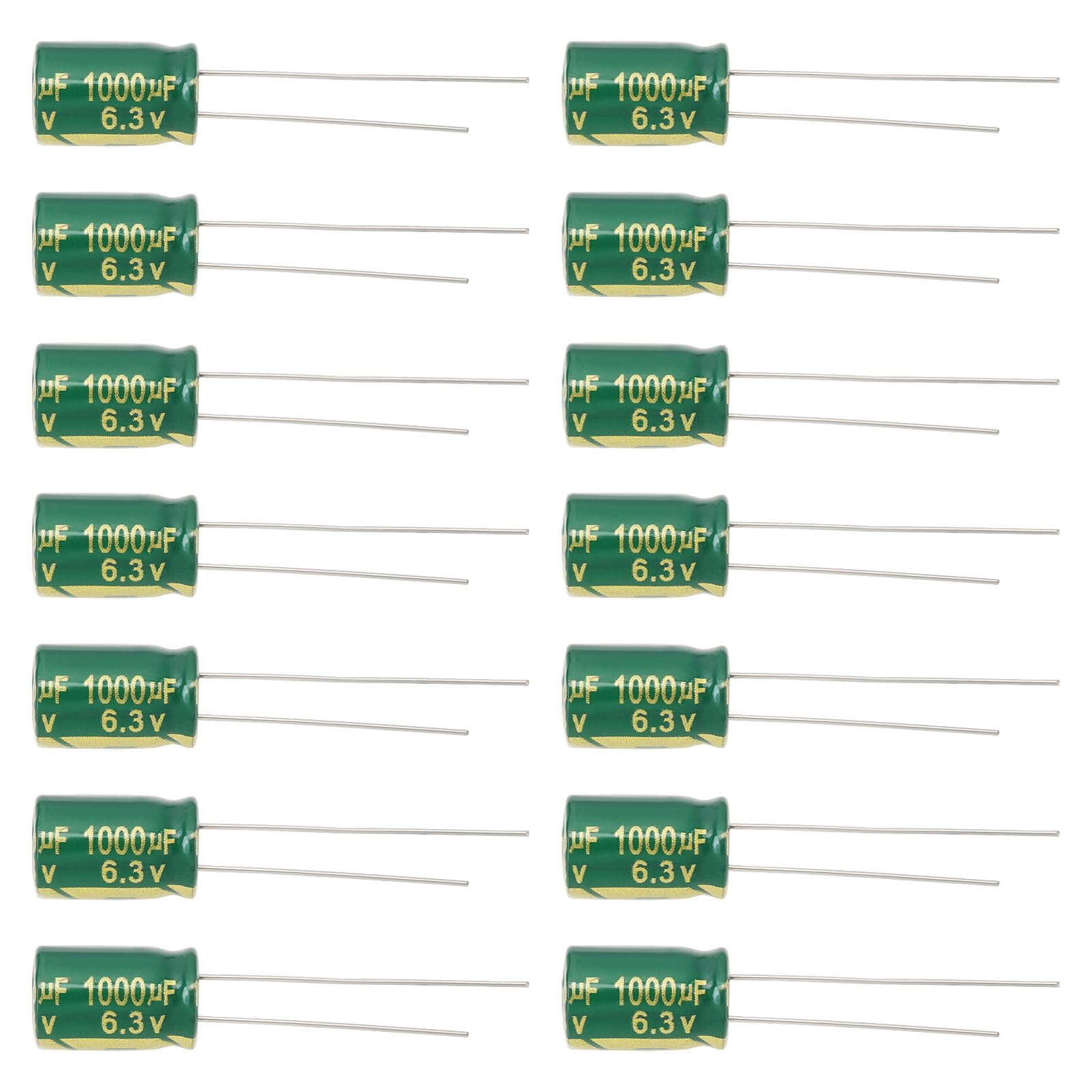 ECSiNG 30er-Pack 1000µF Kondensatoren 6,3V – Radial-Elektrolytkondensatoren, 8x12mm, Alu, Für TV, Radio, Mikrowelle & Bastelprojekte