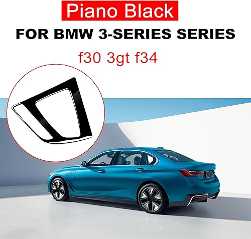 Miniatura 6 de Cubierta del panel de la palanca de cambios del interior del automóvil, accesorios adhesivos para BMW Serie 3 f30 3gt f34 2013-2017 (negro piano)
