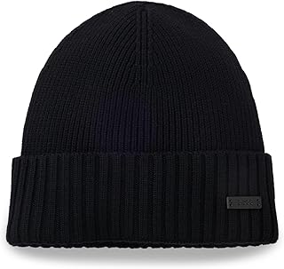 BOSS Men's Fati Virgin Wool Hat with Logo Appliqué