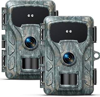 Trail Cameras 2 Pack - 4K 48MP Clear Night Vision 0.1s Trigger Time Latest Sensor Motion Game Camera Time-Lapse with 120°Wide-Angle 2.0” LCD for Wildlife Outdoor Monitoring Trail Cam