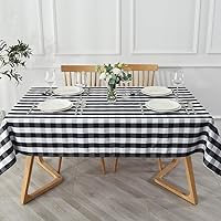 Vista 8 de maxmill Rectangle Checkered Tablecloth Waterproof Spillproof Wrinkle Resistant Buffalo Plaid Heavy Weight Table Cloth Gingham Table Cover for Blanco
