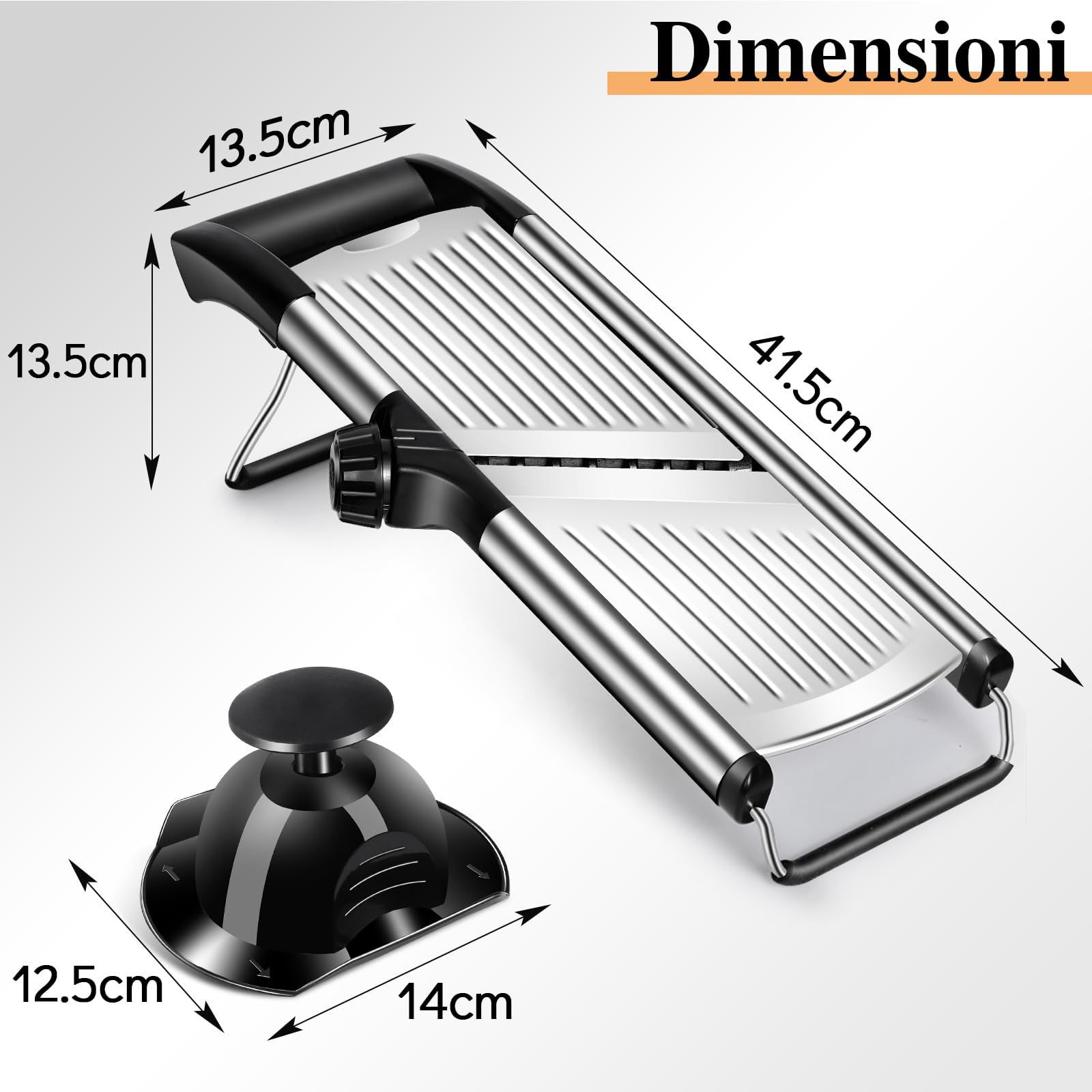 MASTERTOP Mandolina Affettatrice Professionale, Mandoline Giapponese per Verdure, Mandolina Vegetale Regolabile con Lame Affilate, Affetta Verdure Cucina in Acciaio Inox per Patate, Carote, Cipolle
