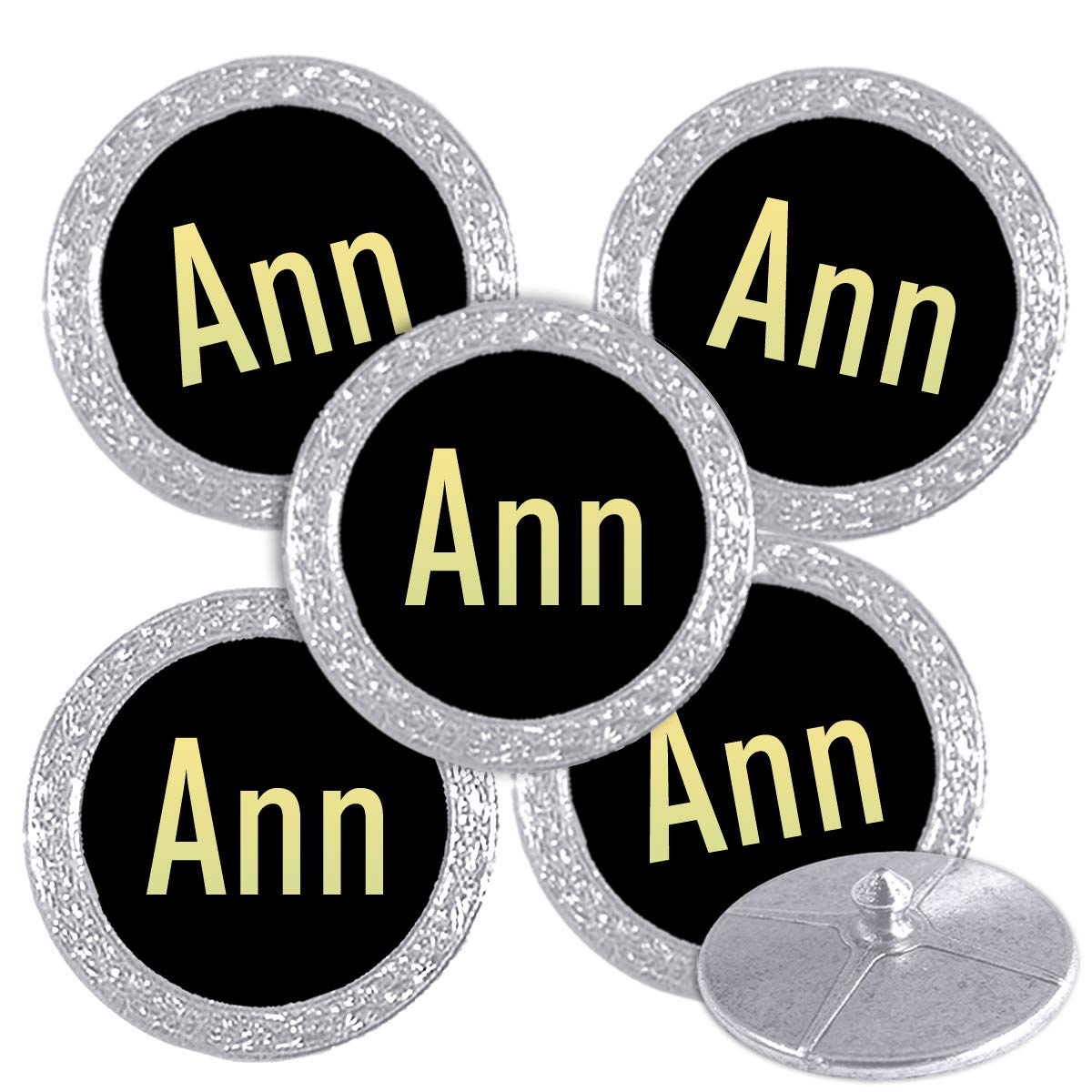 Best Impressions Silver Coloured Golf Ball Markers with Names (Ann) โ image 1