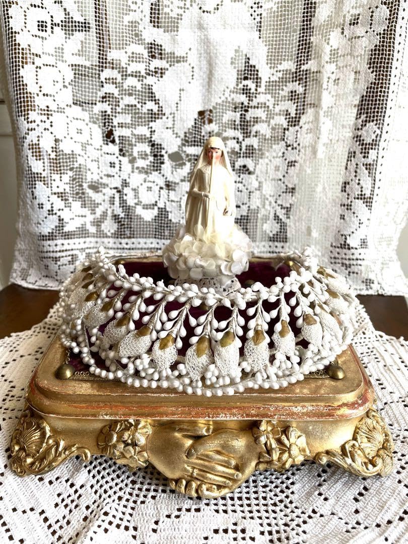 フランスアンティーク ワックスフラワー ティアラ ノスタルジック