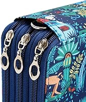 Vista 5 de Lbxgap Estuche para lápices con cremallera, 72 ranuras para lápices con patrón de impresión para bolígrafos o marcadores de acuarela, estuche