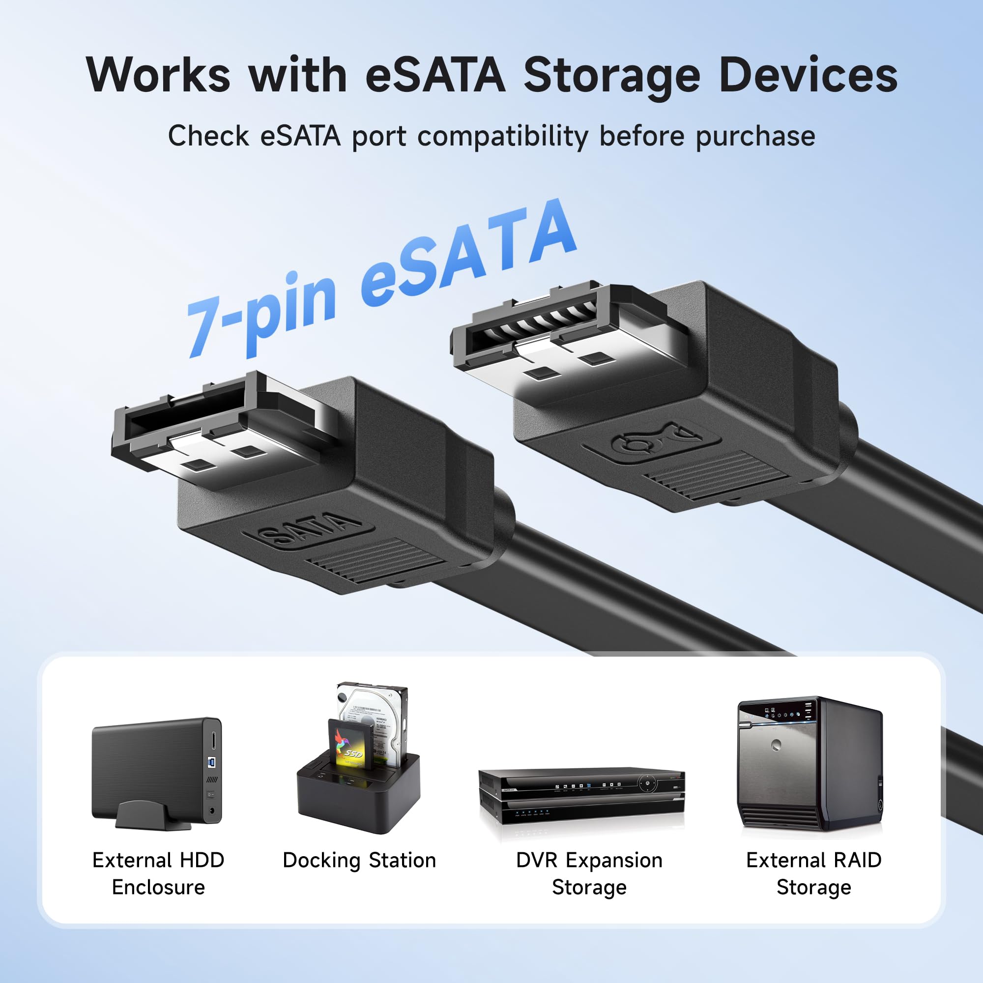 Amazon.com: Cable Matters 2-Pack 6 Gbps Shielded eSATA Cable 6