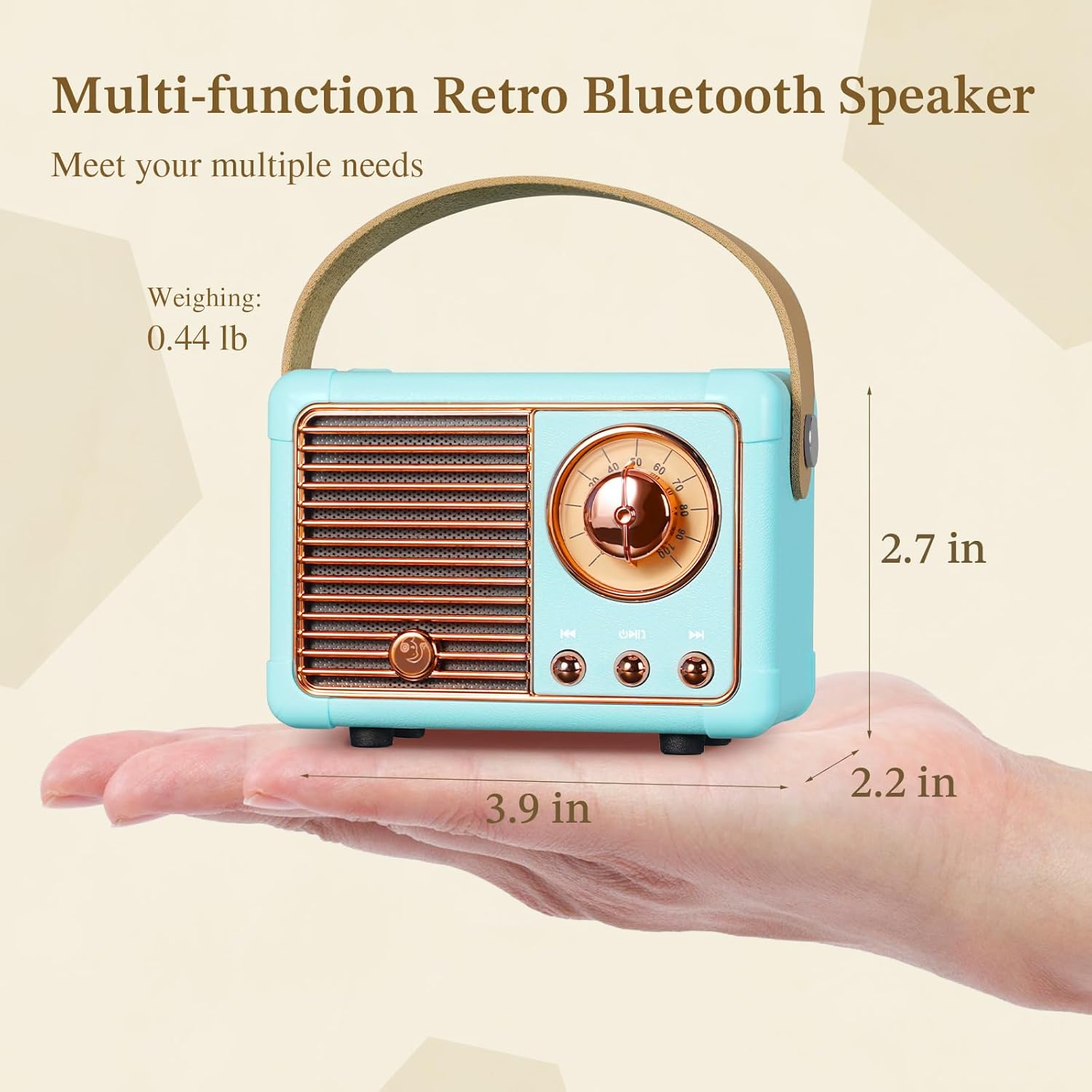 PRUNUS Mini Karaoke Machine for Kids&Adults, PRUNUS J-999 Retro Bluetooth Speaker,Vintage Decor