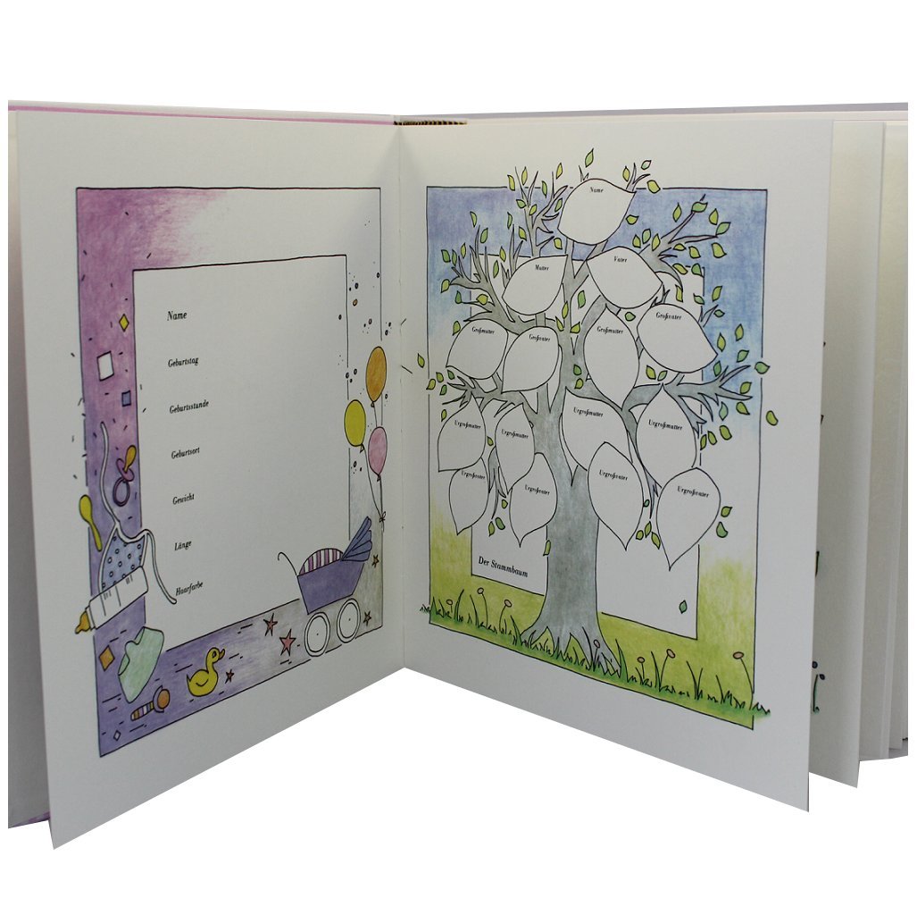 Álbum de fotos infantil clásico con cubierta de tela de algodón gris