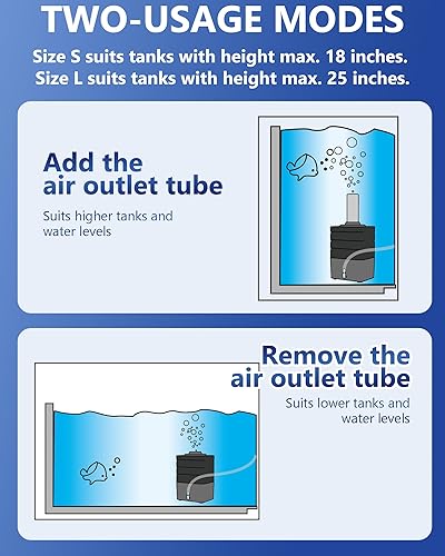 Miniatura 5 de Filtro de esponja bio para acuario, filtro de espuma sumergible súper silencioso para tanque de peces con 1 esponja de repuesto, se adapta a tanques