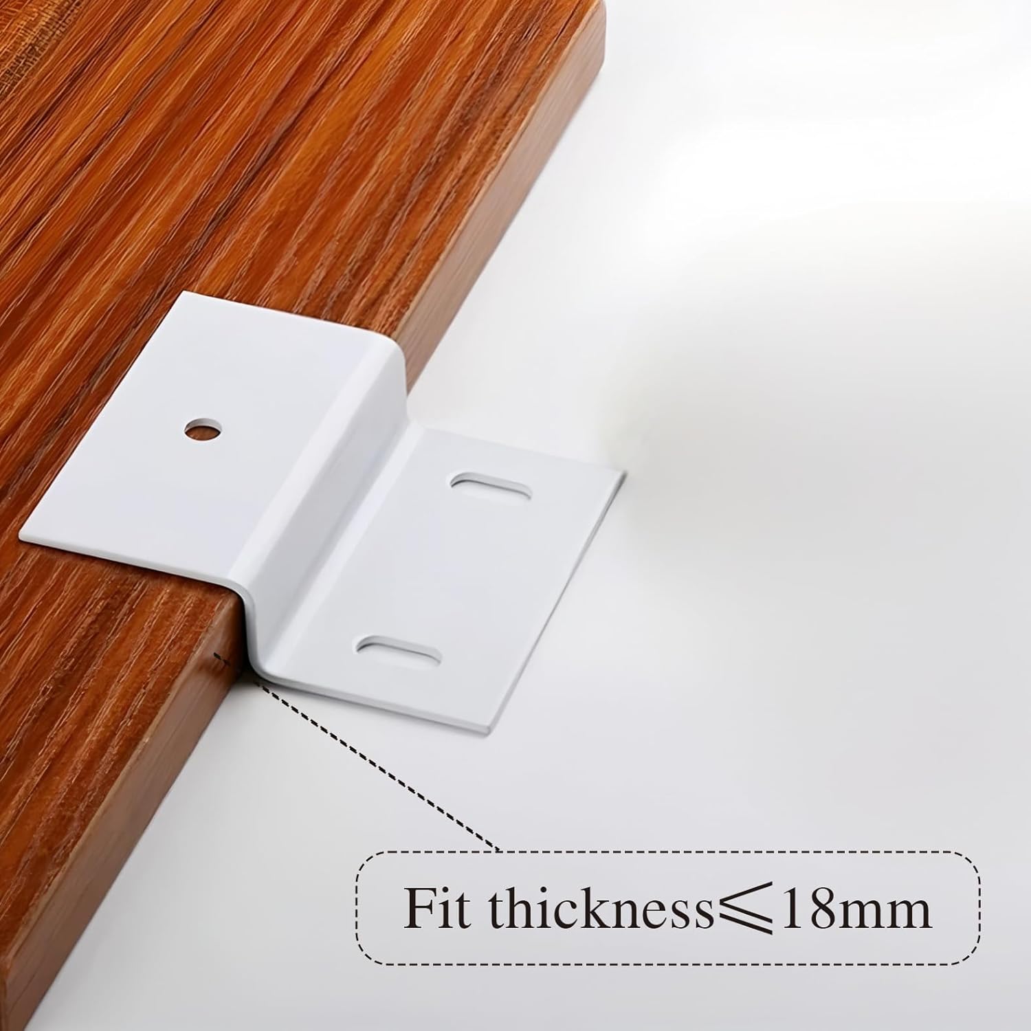 10 Pcs White Z Brackets Heavy Duty Z Shape Corner Brace Furniture Support Bracket Fasten, Thickness 2mm