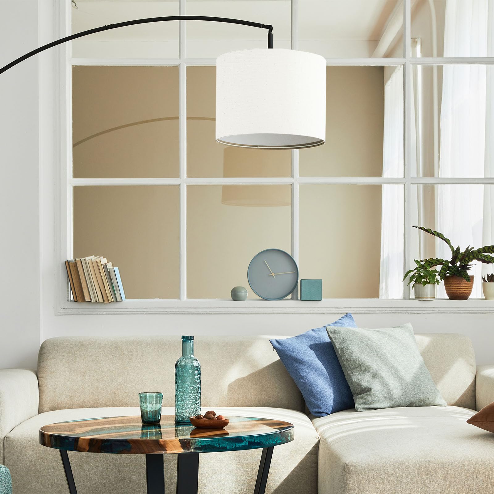 50cm Tapered Coolie Cotton Cream Lampshade For Table Lamps And Floor Lamps - View #2