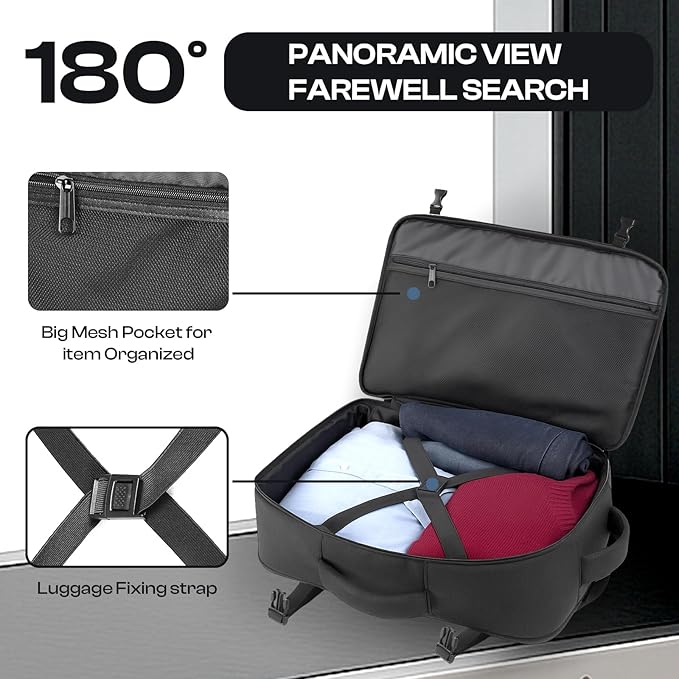 Mochila de viaje extra grande 40-50L resistente al agua negra miniatura 5