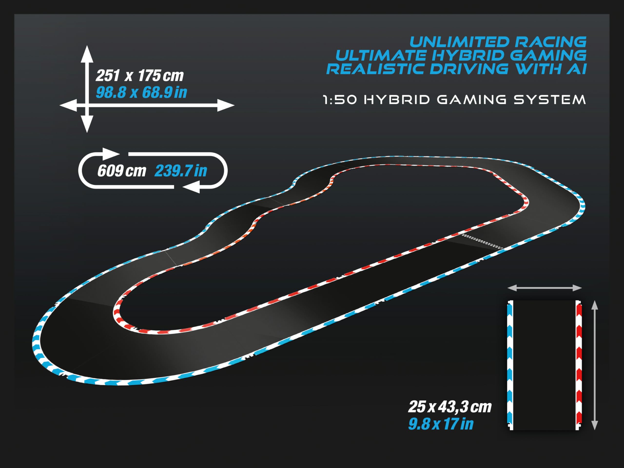 Carrera Hybrid 50050001 "Speedway to Hell" Porsche 911 GT3 R 1:50 system wyścigowy obsługiwany przez AI ze światłami roboczymi i ładowaniem USB-C