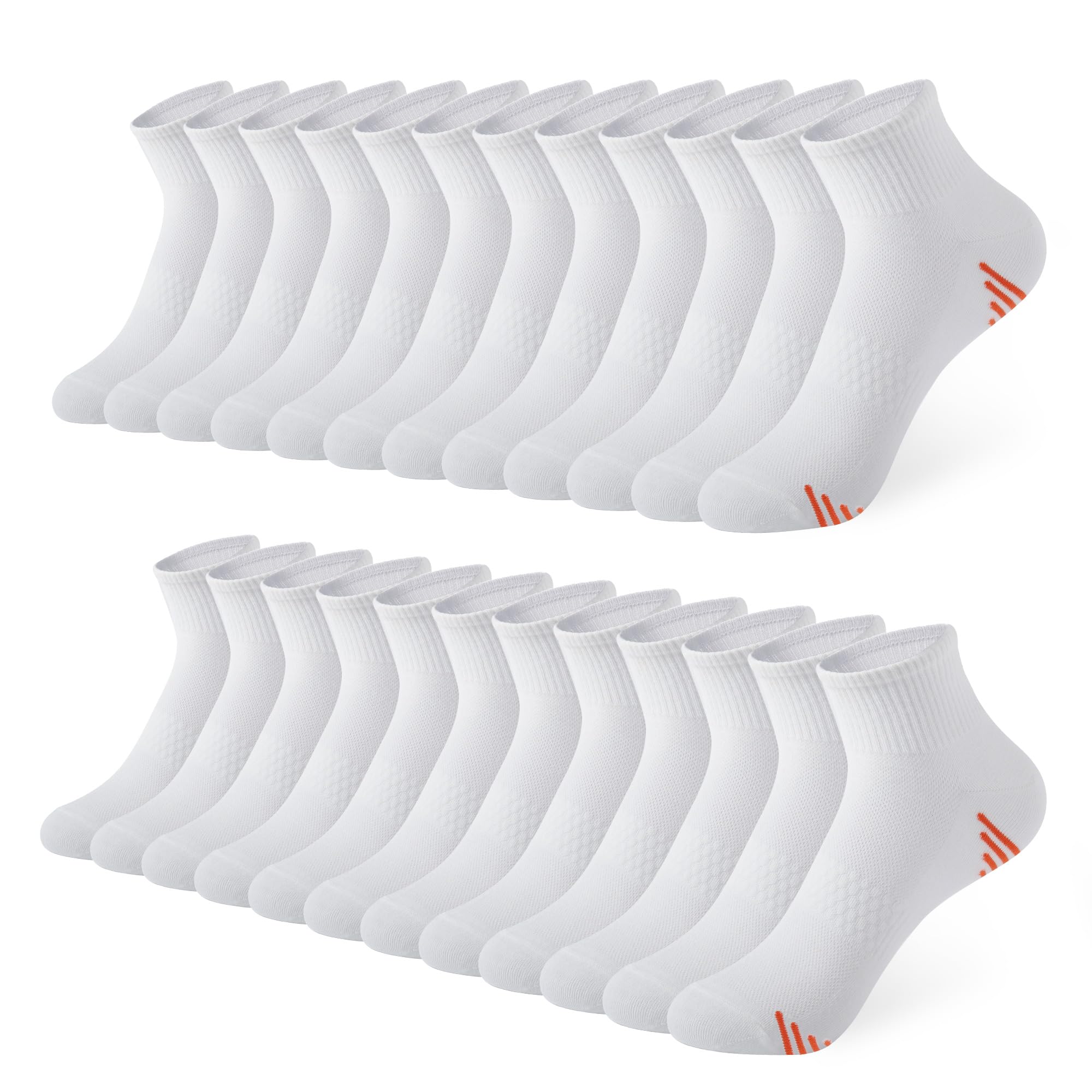 Honeysea 7/12 Pairs Crew Socks for Women Men - Running Ankle Socks Lightweight Breathable Athletic Socks with Arch Support