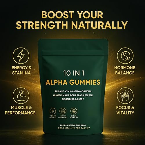 Miniatura 6 de Gomitas True Alpha 10 en 1, con Shilajit, Tongkat Ali, Ashwagandha, jengibre, pimienta negra, raíz de maca, Akarkara, Musli negro, apoya la energía
