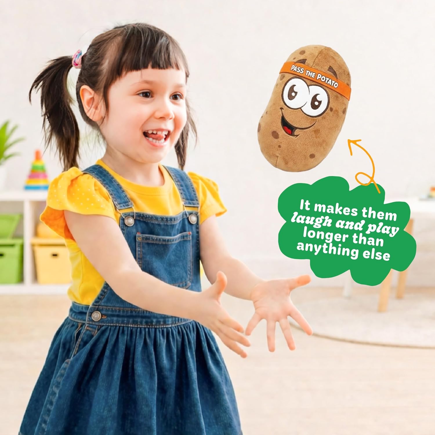 Move2Play, Pass The Potato | Hilariously Wild & Fun Kids Game | Easter Gift for Kids | Easter Basket Stuffer | Indoor/Outdoor Toy for Toddlers & Kids Ages 3-8+ | Summer & Camping Fun