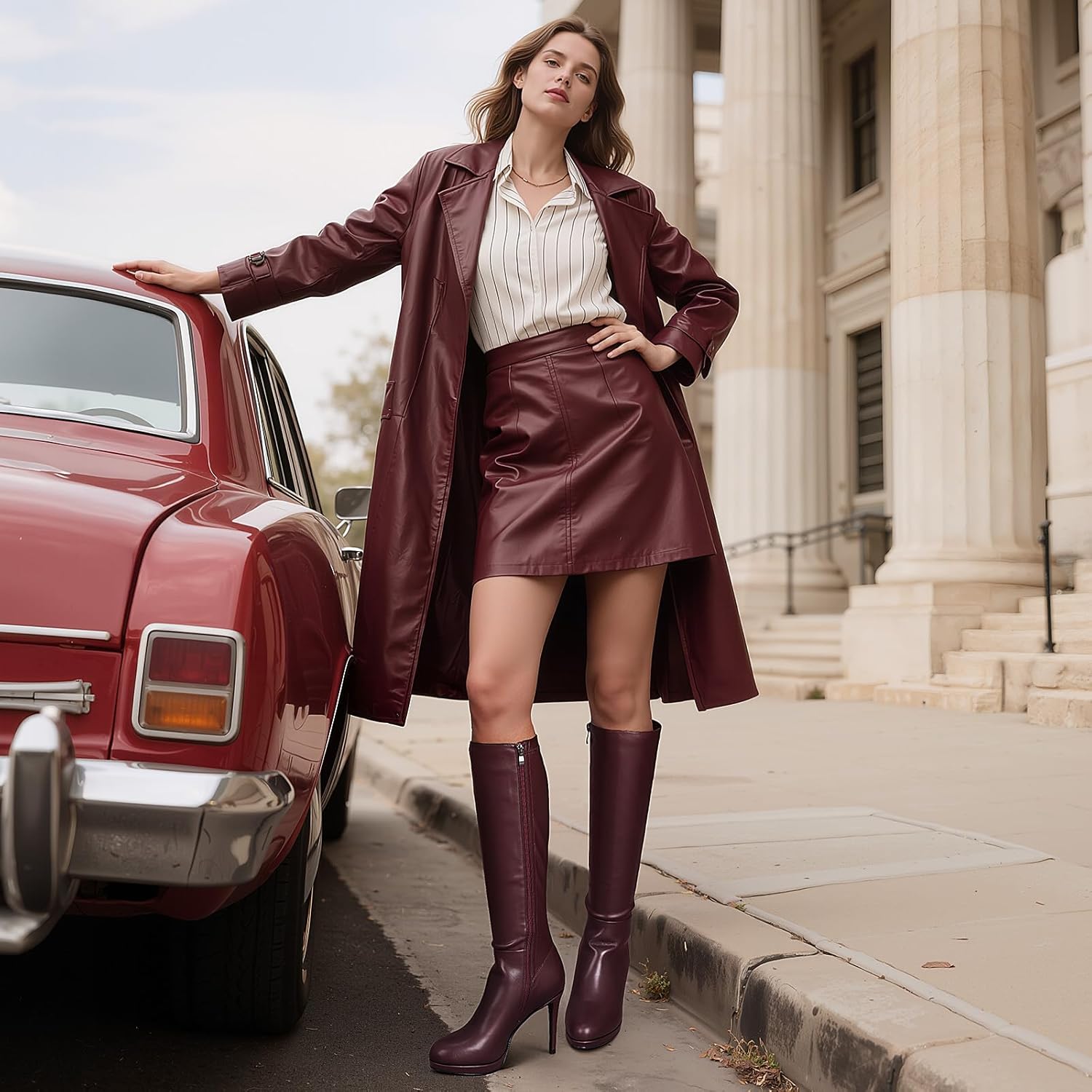 Lumeheel Black Knee High Boots Women - Platform Pointed Toe Stiletto Heel Suede Tall Boots for Fall Winter - Image 2