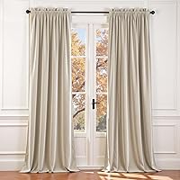 Vista 128 de Lazzzy - 2 paneles de cortinas opacas de terciopelo, con aislamiento térmico, con bolsillo para cortinero, para dormitorio, sala de estar