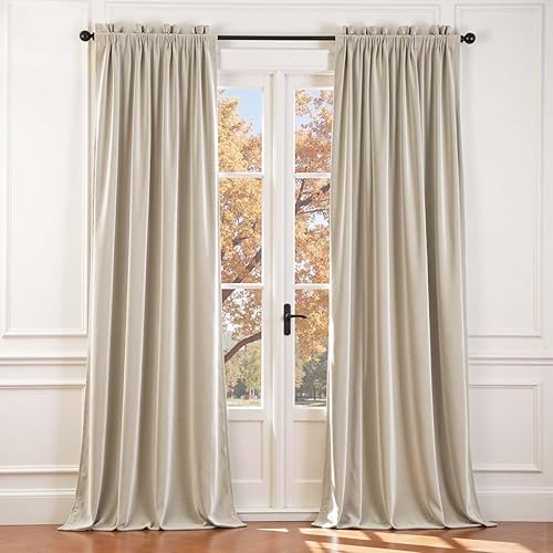 Miniatura 127 de Lazzzy Cortinas Opacas de Terciopelo con Aislamiento Térmico para Ventanas de Habitación, Cortinas de Lujo Súper Suaves para Sala de Estar, Salvia