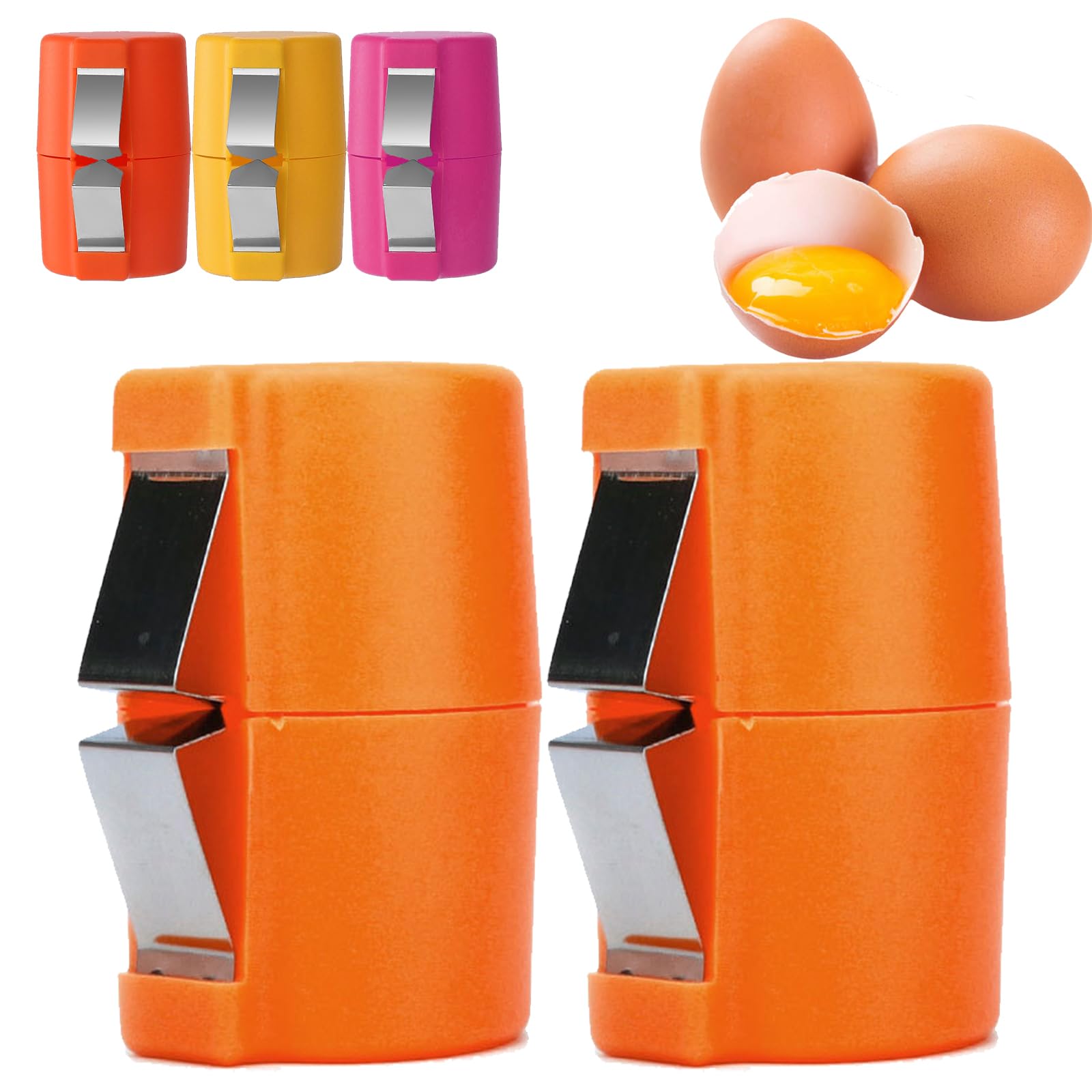 Egg Shell Opener, No-Mess Easy Egg Opener, Stainless Steel - Orange