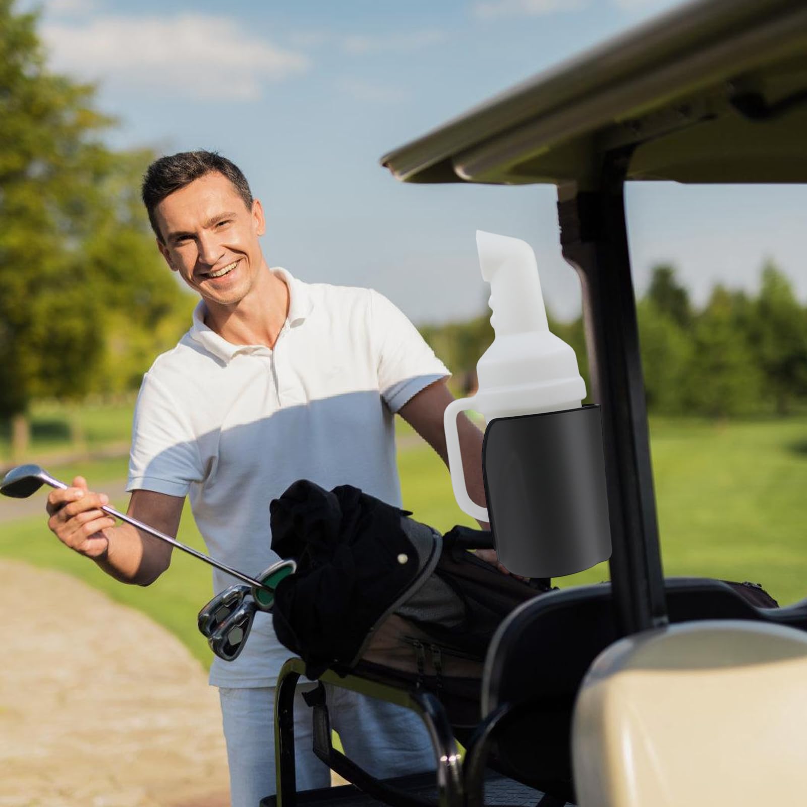 Golfwagen Zubehörset mit hoher Kapazität, Sandflaschen Griffbasis Hardware für schnelle Installation, reduzierte Nachfüllhäufigkeit, Golfwagen Zubehörset mit hoher Kapazität
