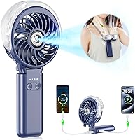 HandFan 5200mAh Handheld Misting Fan - Portable Rechargeable Mister, Foldable Cooling Spray Fan for Beach Travel Summer Concerts (Royal Blue)