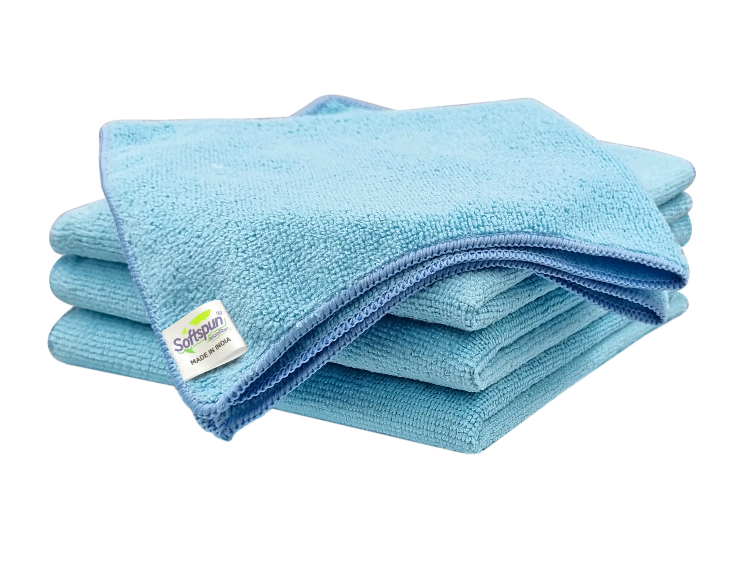 SOFTSPUN Microfiber Cleaning Cloths, 4pcs 40x40cms 220 GSM Sky Blue! Highly Absorbent, Lint and Streak Free, Multi -Purpose Wash Cloth for Kitchen, Car, Window, Stainless Steel, Silverware.… (B0D9HBNYG8) Amazon Price History, Amazon Price Tracker