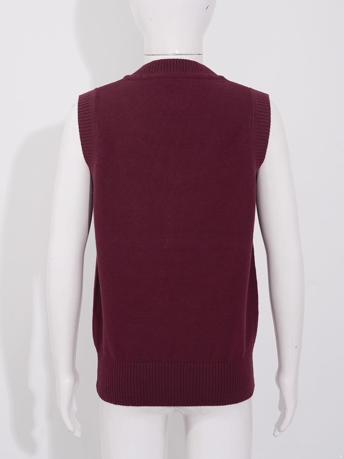Boys Sweater Vest for Girls Kids Student Solid School Uniform Sweater Top Sleeveless V-Neck Knitwear