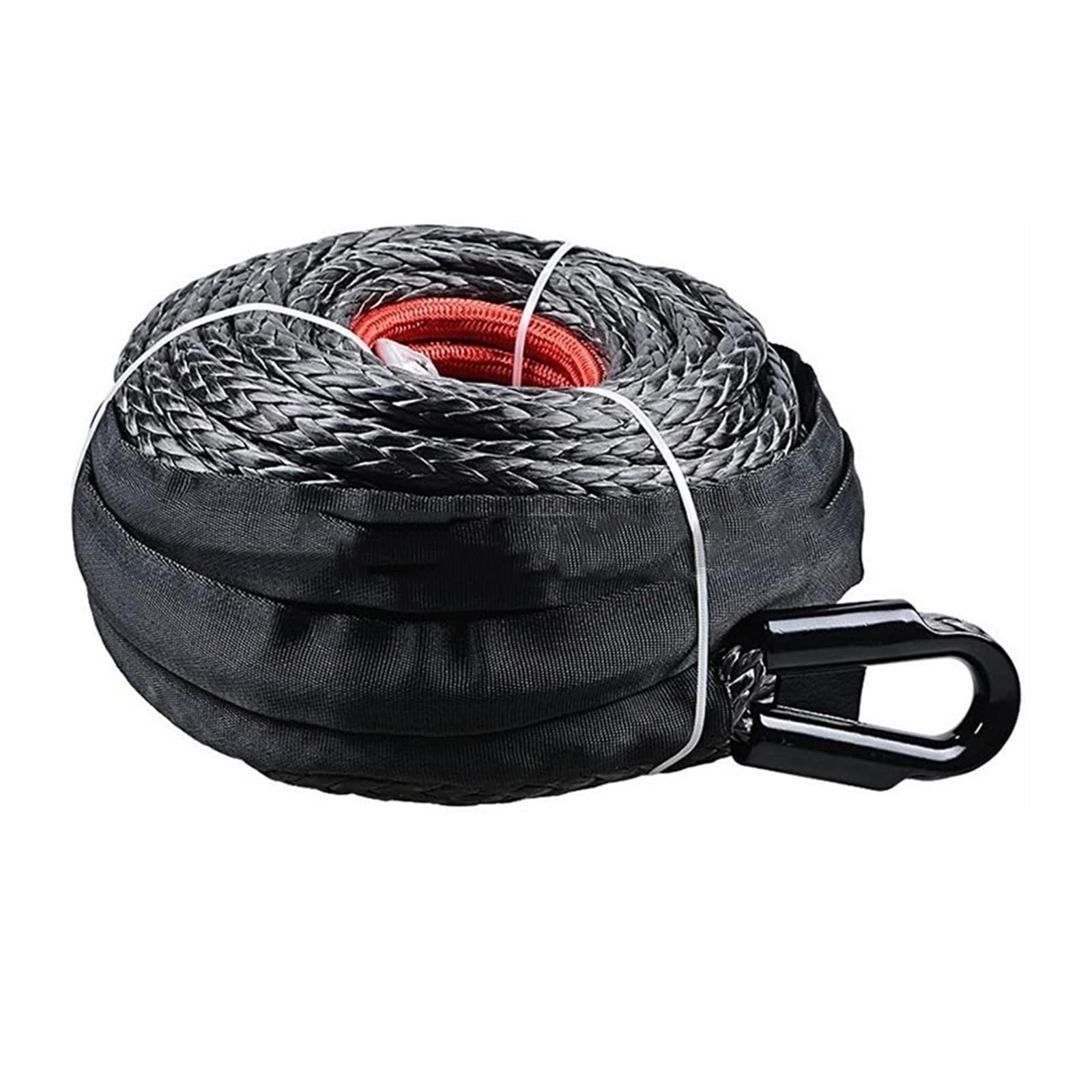 Lina wyciągarki, Lina linowa wciągarki Kabel z osłoną 9,5 mm Syntetyczna lina holownicza 29 m Sznurek konserwacyjny myjni samochodowej do ATV UTV Off-Road(9.5mm x 23M)