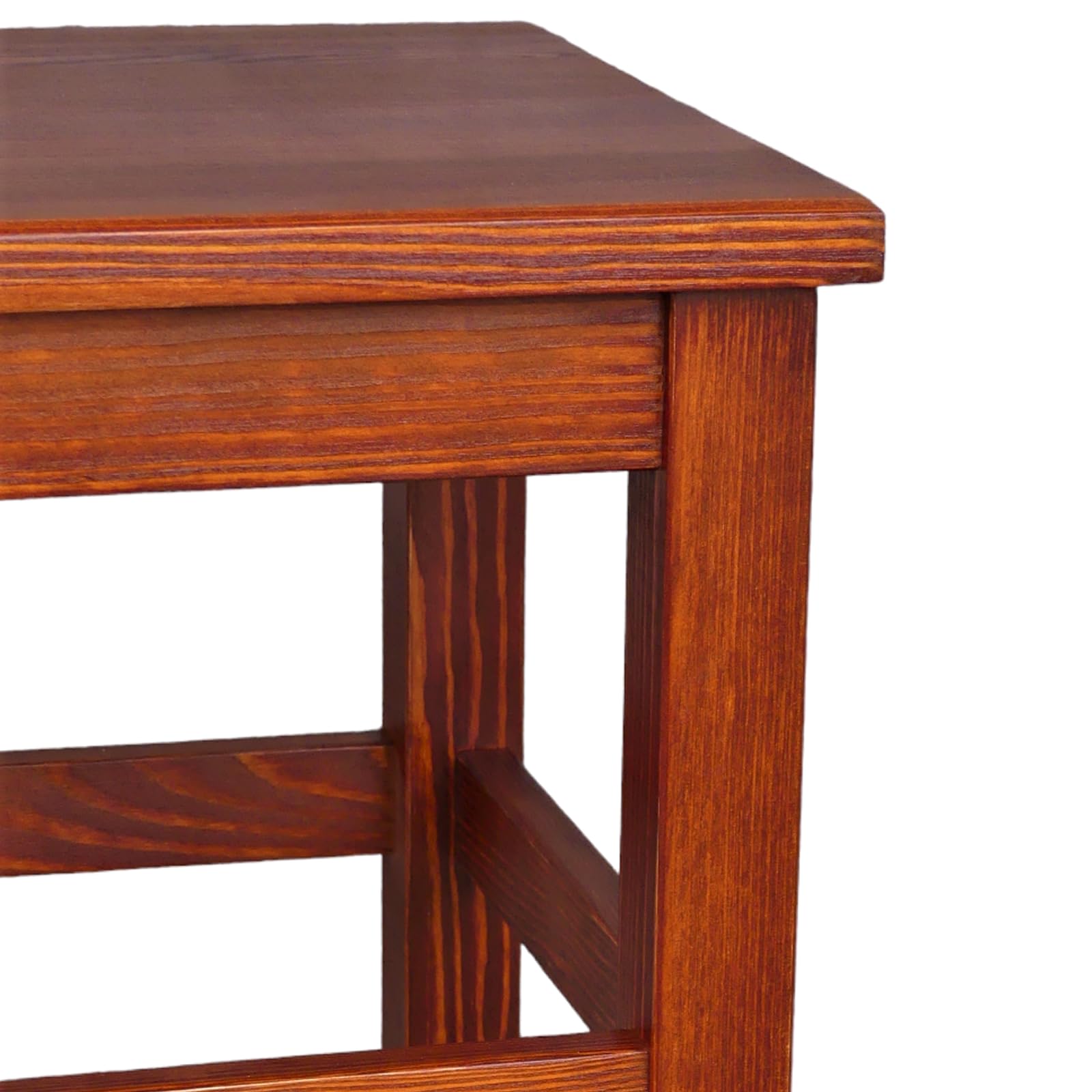 Holzhocker | Holzhocker 32 x 32 x 45 cm | Küchenhocker | Quadratischer Hocker | Rustikaler Stil | Einfacher Hocker | Holzschemel | Farbe: Calvados-Farbe gebeizt | 2 Stück