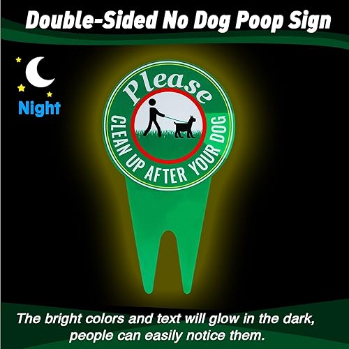 Miniatura 4 de Señales de 3 piezas con texto en inglés "Pick up Your Dog Poop Cleanup After Your Dog" ("Pick up Your Dog Poop Cleanup After Your Dog"), letrero de