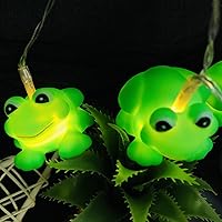 Vista 6 de Lindas luces nocturnas de rana de 3M, 20 LED, para dormitorio, dormitorio, decoración de vacaciones (funciona con batería)