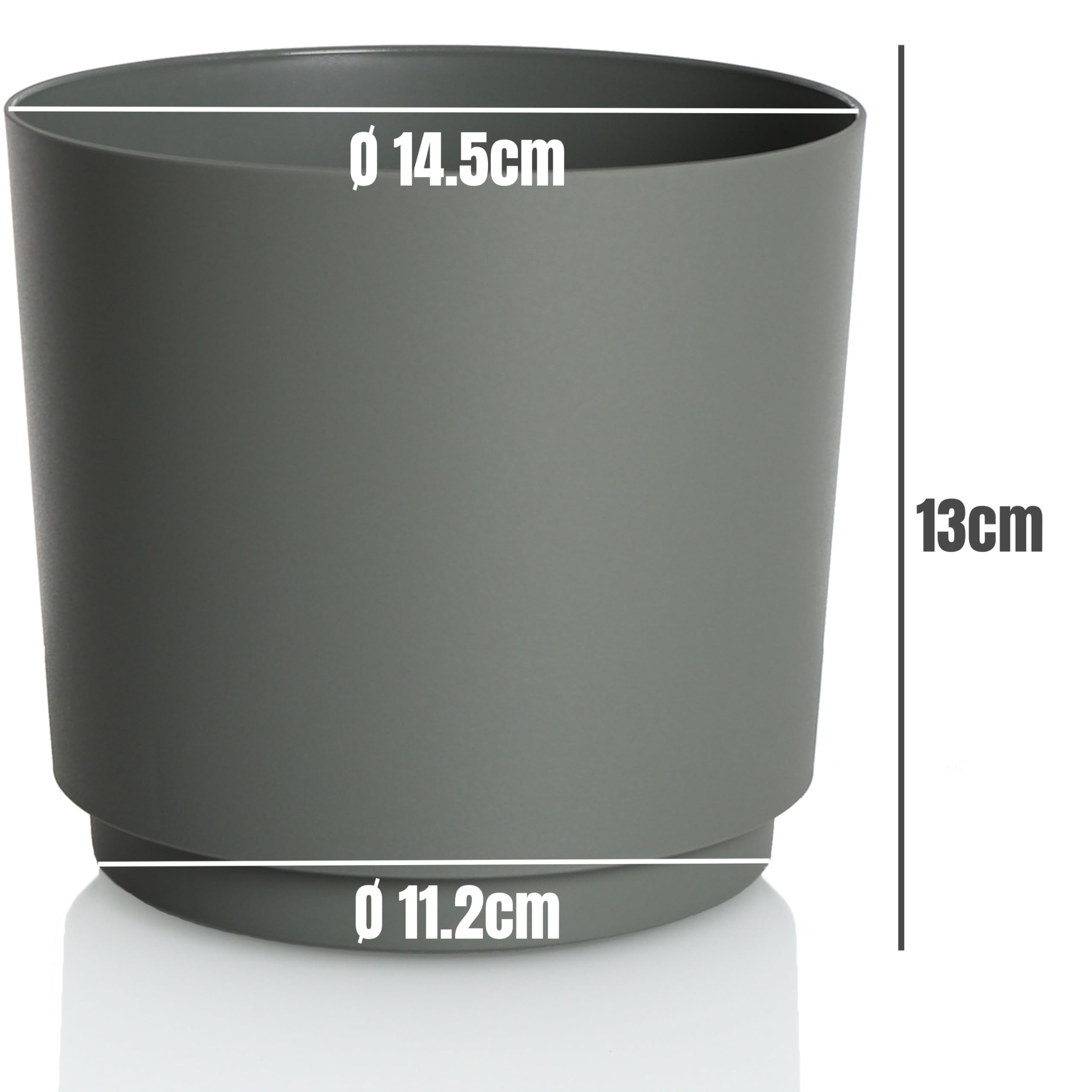 Idea-station MATA Bloempot Set 3x – 14,5 Cm, 1,8 Liter, Wit, Onbreekbaar Plastic Voor Binnen En Buiten