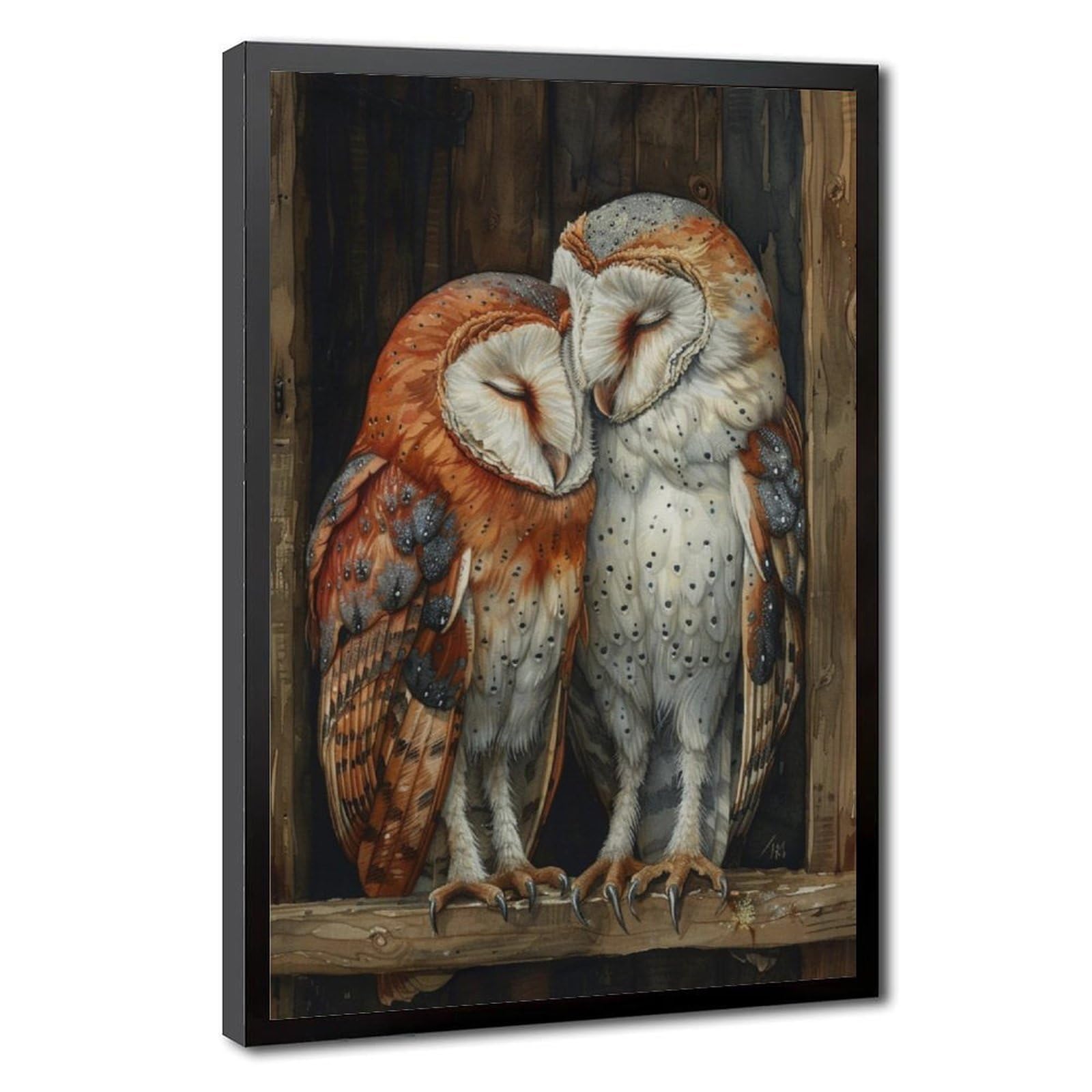 Bareronor Owl Poster Canvas Poster Bedroom Decor Landscape Office Room Decor Gift 24" L X 36" W