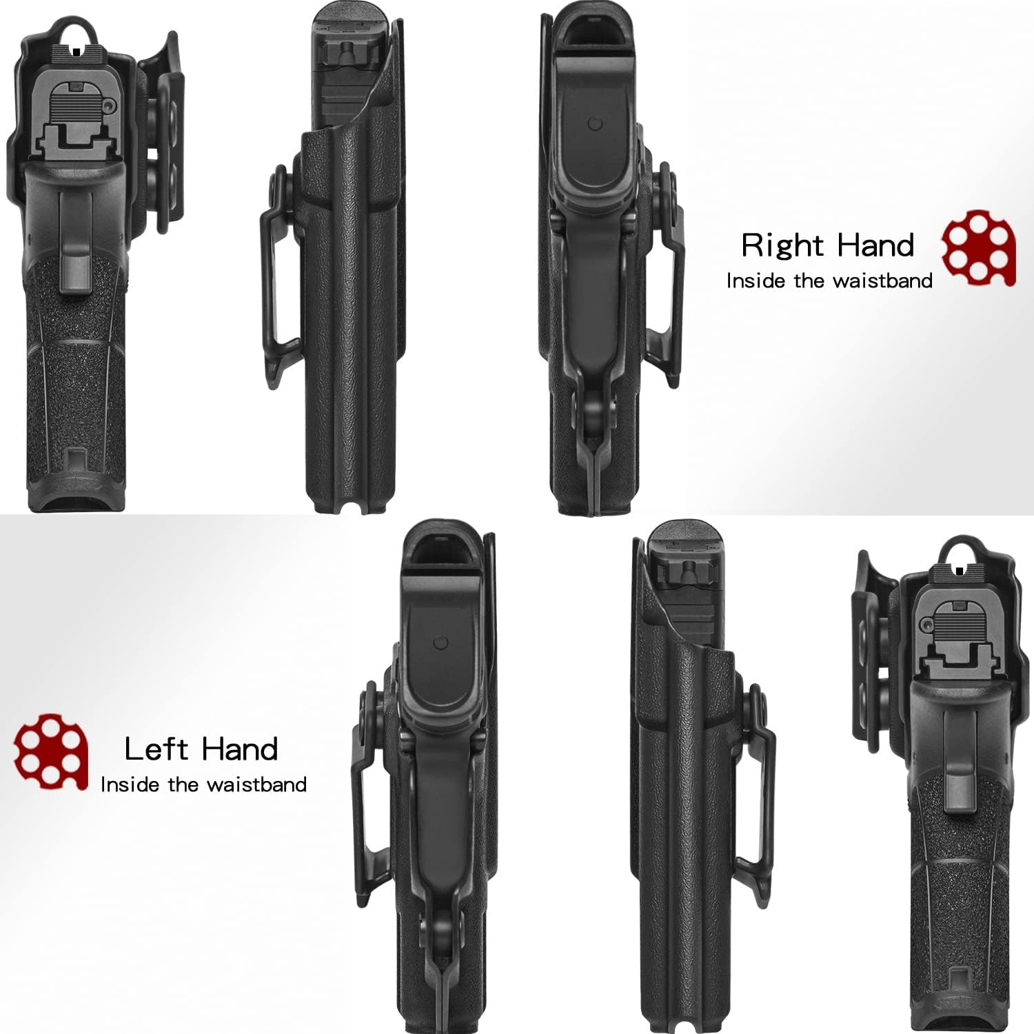 Amberide IWB Kydex Holster for Springfield XD-S 3.3" and XD-S Mod.2 3.3", Concealed Carry, MOS and Non-MOS Options Available, Adjustable Cant, Posi-Click Retention, Made in USA