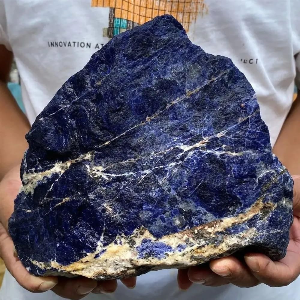 MDBJTCYZN Stone Large Noble Dark Blue Sodalite Crystal Gemstone Rough Raw Rock (900-1000g)