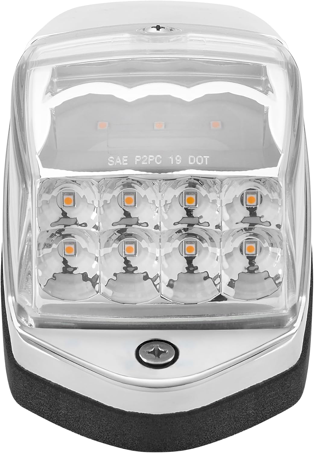 Maxxima LED Amber Clear Cab Marker for Trucks and Heavy Duty with Chrome Housing