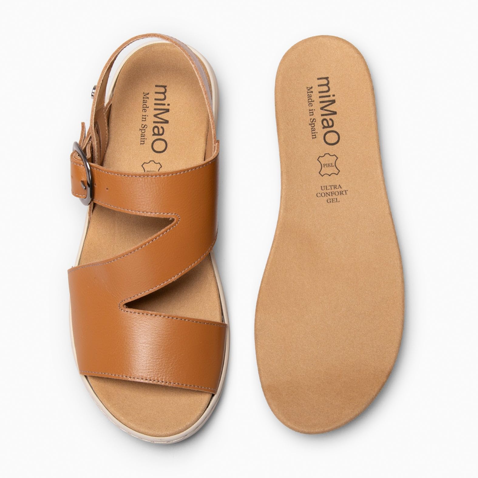 miMaO. Sandalias con Plantilla extraíble de Piel para Mujer. Diseñado y Fabricado en España