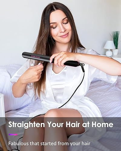 Miniatura 2 de Fabuday Plancha de pelo de doble voltaje se calienta rápidamente, pantalla LCD y apagado automático, plancha caliente de 12 temperaturas ajustables