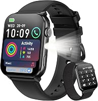Blackview R30Max Smartwatch for Men Women: 1.91" HD Touchscreen, Bluetooth Calls, Heart Rate Sleep Monitor, LED Flashlight, 100+ Sports Modes