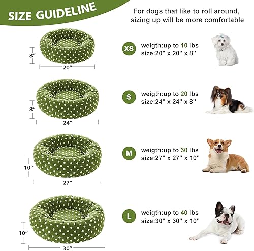 Miniatura 3 de BFPETHOME Camas de perro en forma de dona para perros pequeños, camas redondas para gatos de interior, cama relajante para cachorros y gatitos con