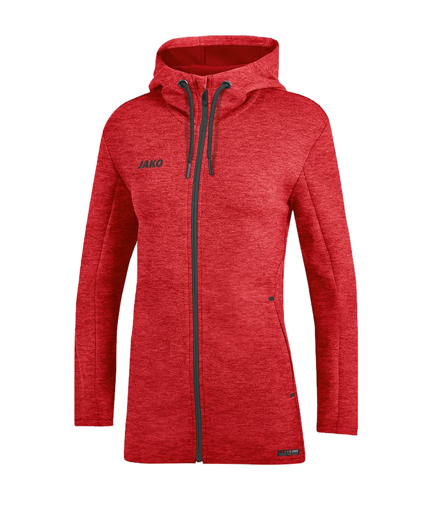 JAKO Women's Premium Basics Kapuzenjacke Hooded Jacket, Mottled red, 36 (EU)