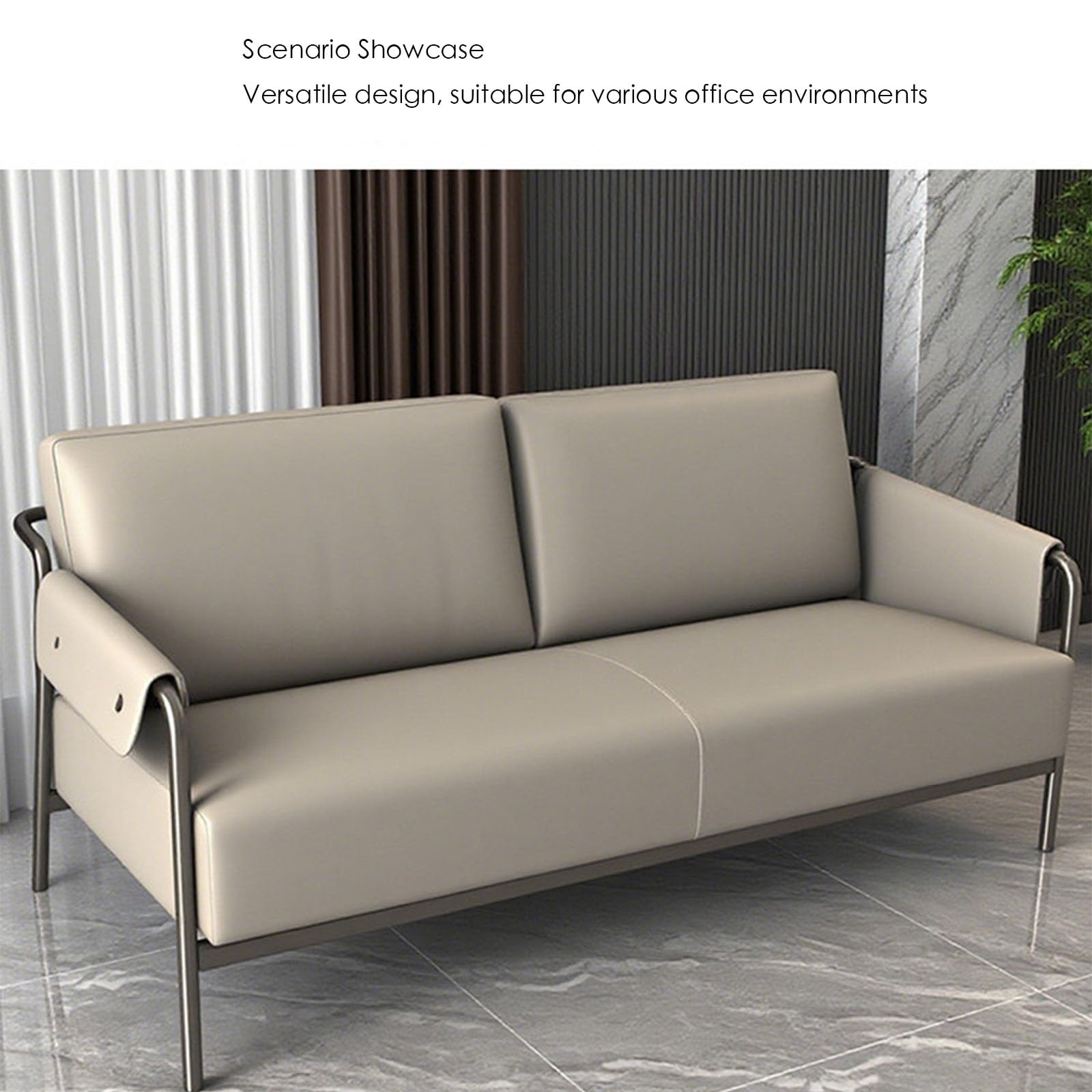Sofá de recepción de oficina, hierro forjado, fácil de limpiar, ideal para sala de estar, salón y negociaciones de negocios