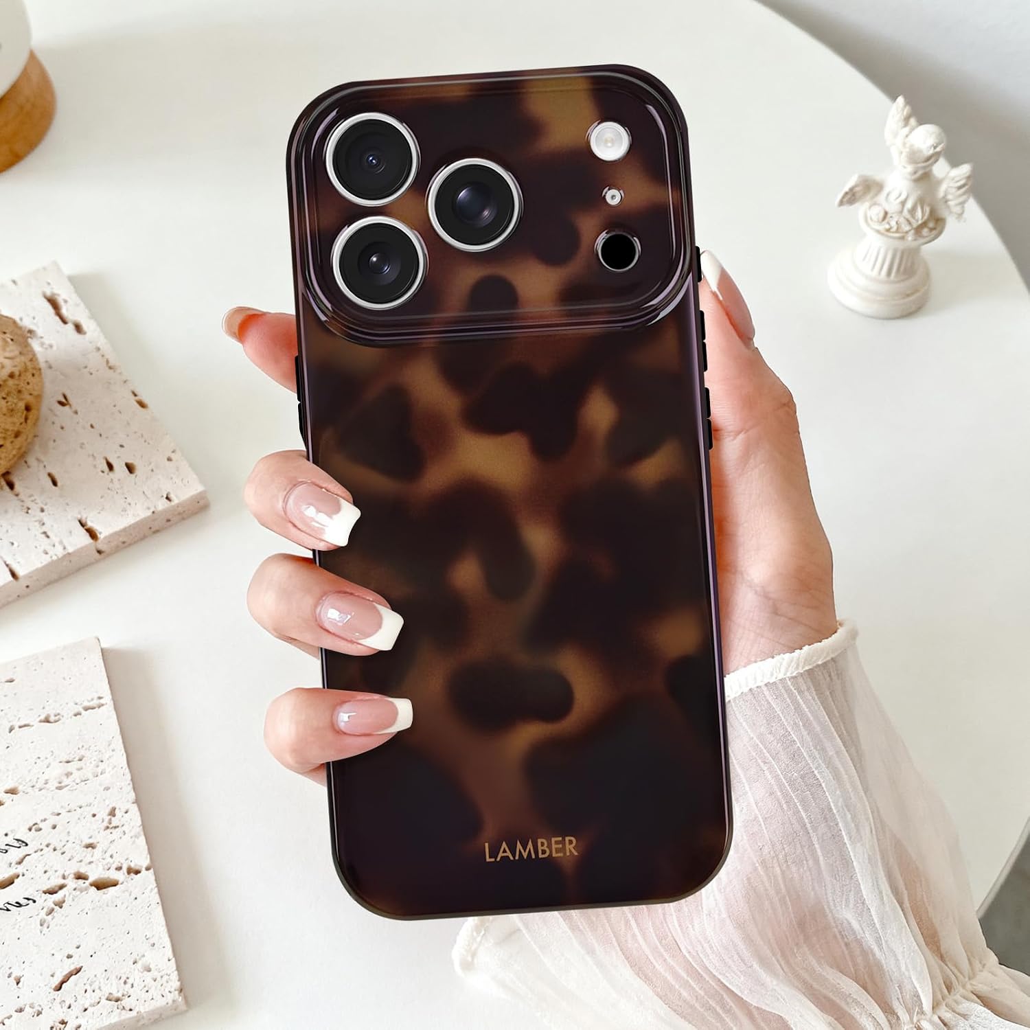 Compatible with iPhone 17 Pro Case 6.3 inch,Tortoise Shell Chic Amber Brown Print Leopard, Classic Soft TPU Protective Shockproof Case for iPhone 17 Pro