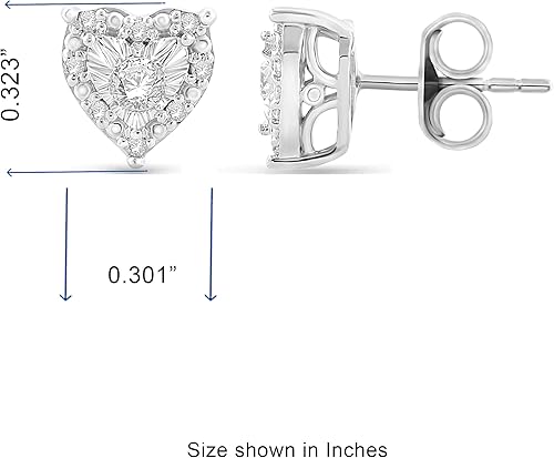 Miniatura 5 de NATALIA DRAKE Pendientes o collar de corazón de diamante de 14 quilates para mujer en plata de ley metal diamante blanco
